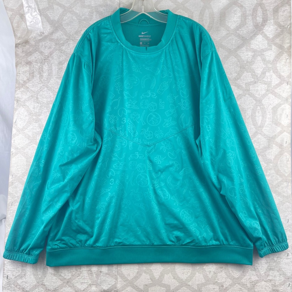 Nike Shield Good Luck Golf Pullover Teal Green Mens‎ XXL CK3771-370